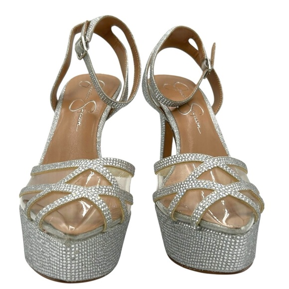 Jessica Simpson Women's Silver Metallic Oluina Platform Pumps Size 8 - Picture 7 of 13